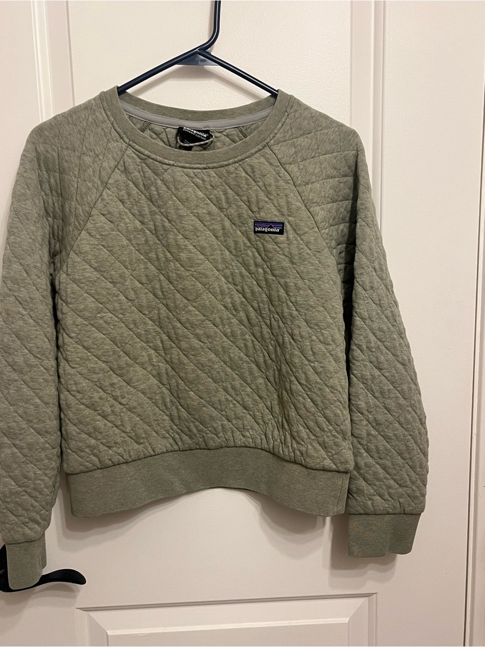 Patagonia Quilted Crew Sweatshirt in Olive